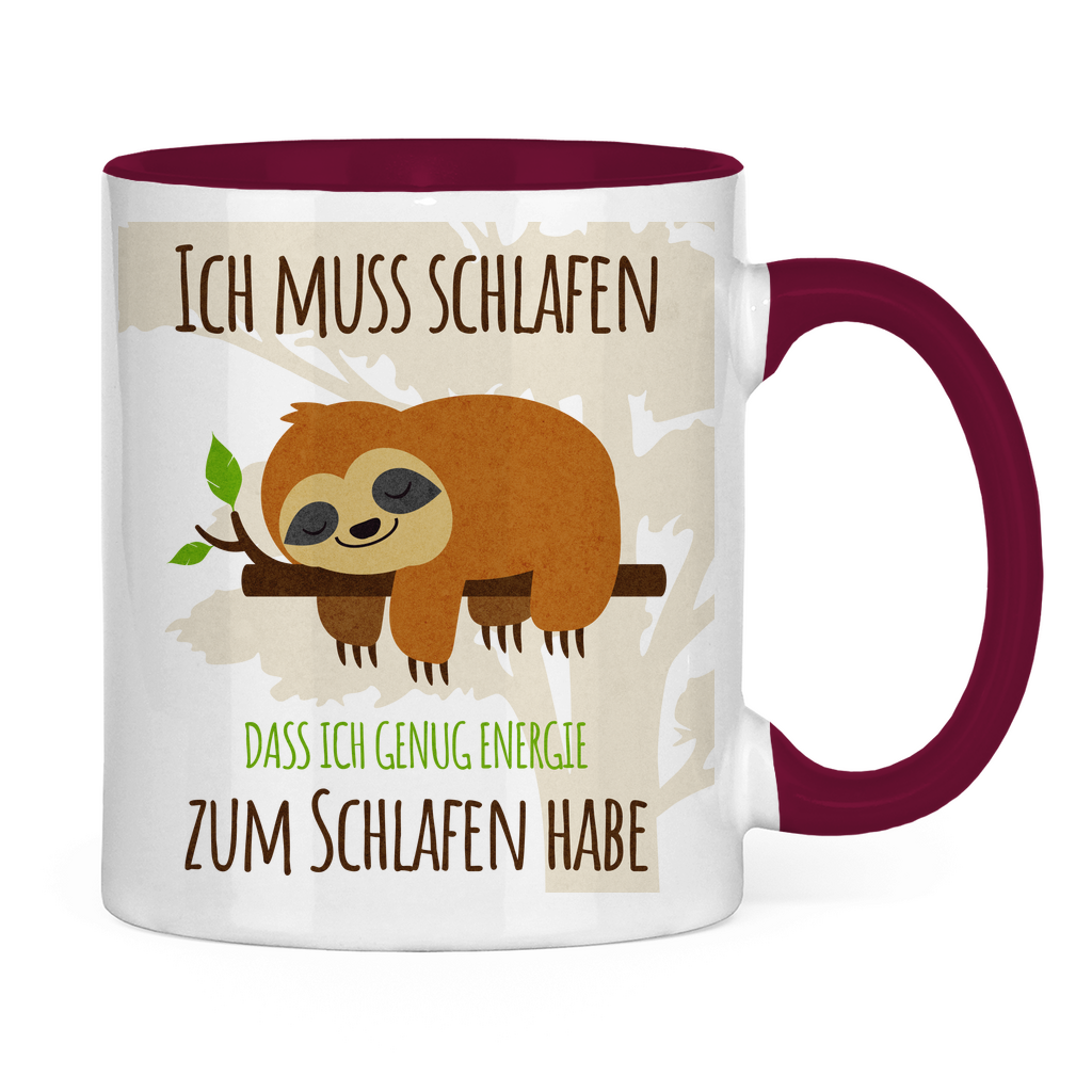 Faultier Tasse "Ich muss schlafen, dass ich genug Energie zum Schlafen habe."