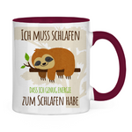 Faultier Tasse "Ich muss schlafen, dass ich genug Energie zum Schlafen habe."