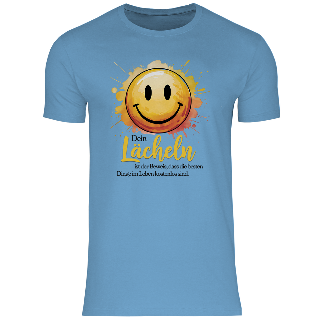 Smiley T-Shirt "Dein Lächeln ist der Beweis, dass die besten Dinge im Leben kostenlos sind." Herren