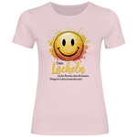 Smiley T-Shirt "Dein Lächeln ist der Beweis, dass die besten Dinge im Leben kostenlos sind." Damen