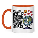 Sprüche Tasse "Wenn Lachen die beste Medizin ist, muss dein Gesicht die Welt heilen." 2