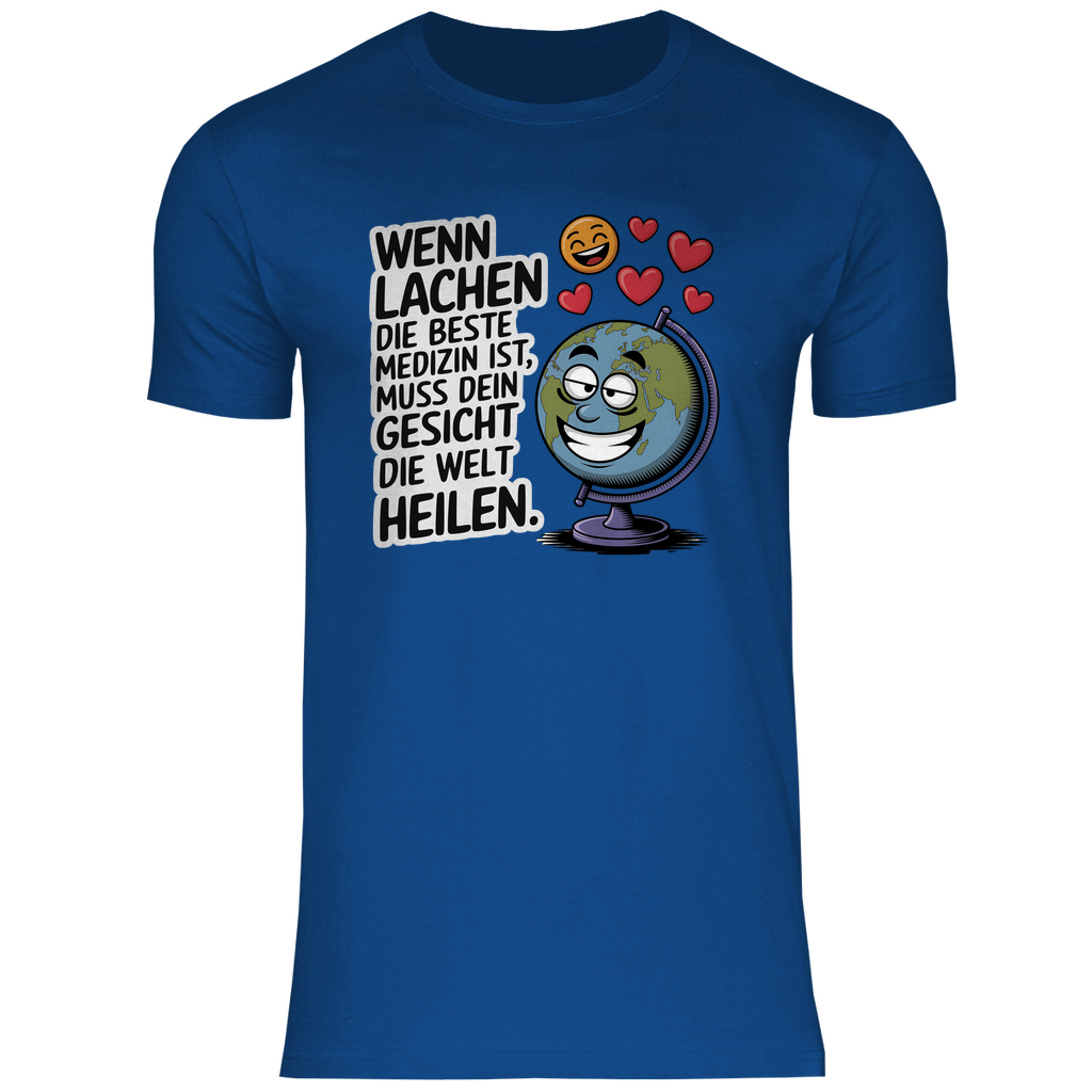 Lustiges T-Shirt "Wenn Lachen die beste Medizin ist, muss dein Gesicht die Welt heilen" Herren 2