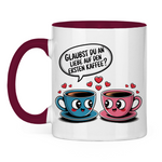 Sprüche Tasse "Glaubst du an Liebe auf den ersten Kaffee?"