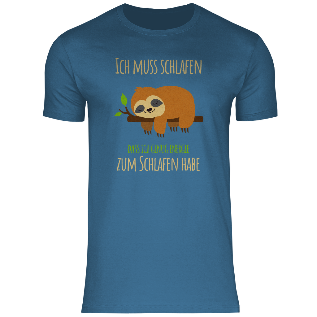 Faultier T-Shirt "Ich muss schlafen, dass ich genug Energie zum Schlafen habe" Herren