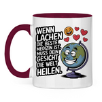 Sprüche Tasse "Wenn Lachen die beste Medizin ist, muss dein Gesicht die Welt heilen." 2
